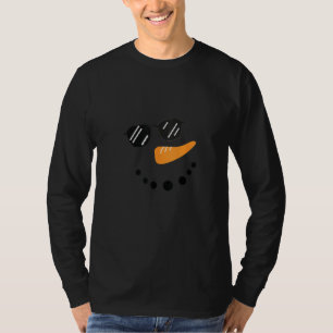 Camiseta Engraçado Snowman Face Cenoura Óculos Nose Bebês C