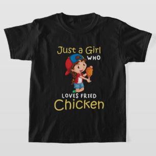 Camiseta Engraçado, só a garota ama a arte frita de frango