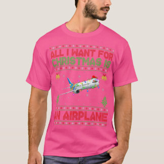Camiseta Engraçado, Só Quero Um Avião De Natal