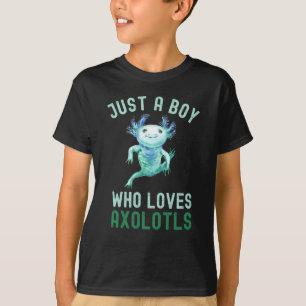 Camiseta Engraçado, Só Um Menino Que Ama Axolotls, Bonito