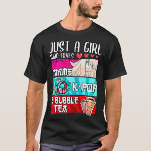 Camiseta Engraçado Só Uma Menina Que Ama A Bolha Kpop Tea O