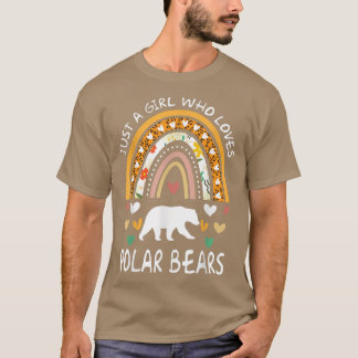 Camiseta Engraçado Só Uma Menina Que Ama Polar Bears Rainbo