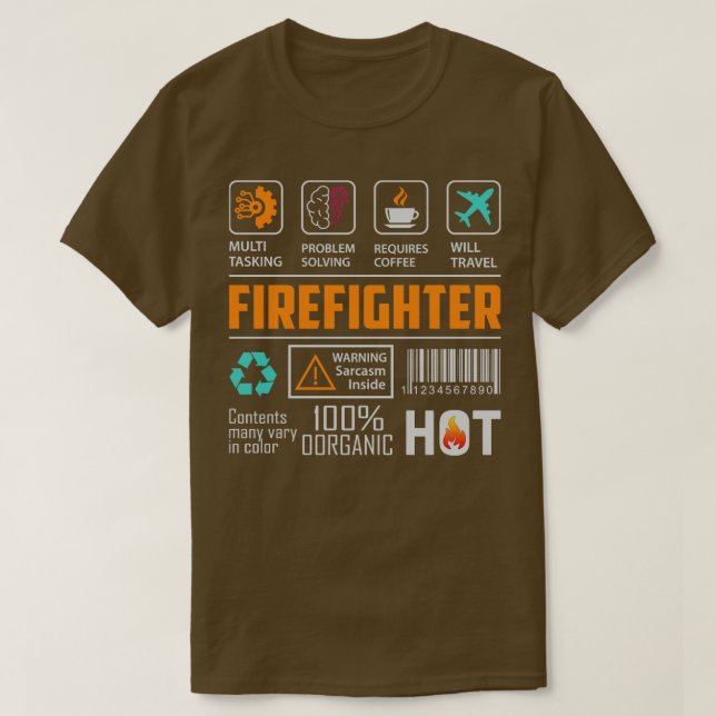 Camiseta Engraçado sobre bombeiros (Frente do Design)