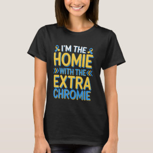 Camiseta Engraçado, sou camarada com o cromossomo extra sín