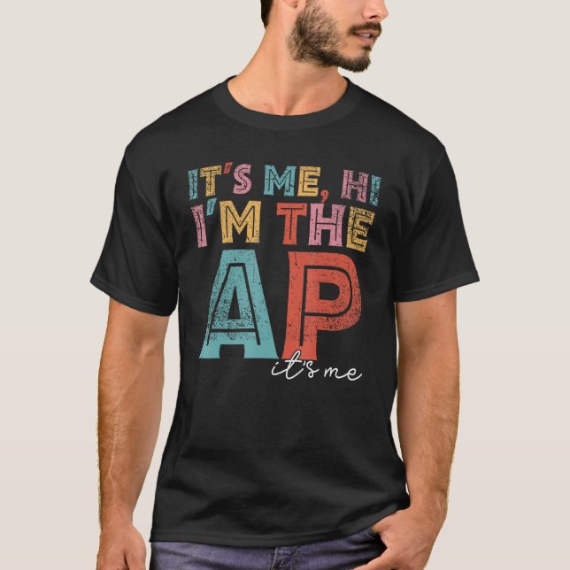 Camiseta Engraçado, sou eu, sou a Ap, sou eu assistente, pr (Frente)