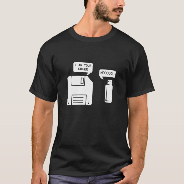 Camiseta Engraçado, sou o seu pai, unidade de disquete USB  (Frente)