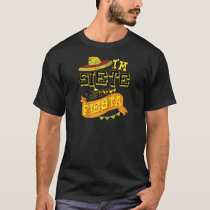 Camiseta Engraçado, sou Siete Vamos Fiesta 7 Birthday Boys 