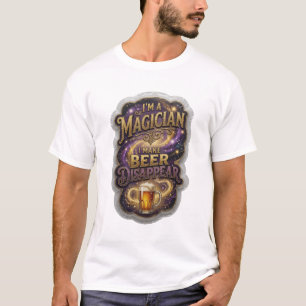Camiseta Engraçado SOU UM MAGO EU FAÇO A CERVEJA DESAPARECE