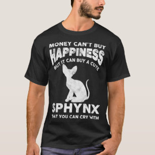 Camiseta Engraçado Sphynx Cat Lover Dinheiro Não Pode Compr