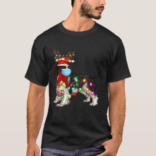 Camiseta Engraçado Springer Spaniel Santa Hat Xmas Lights