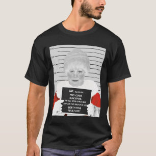 Camiseta Engraçado Sra. Claus Mugshot Presa No Cristo