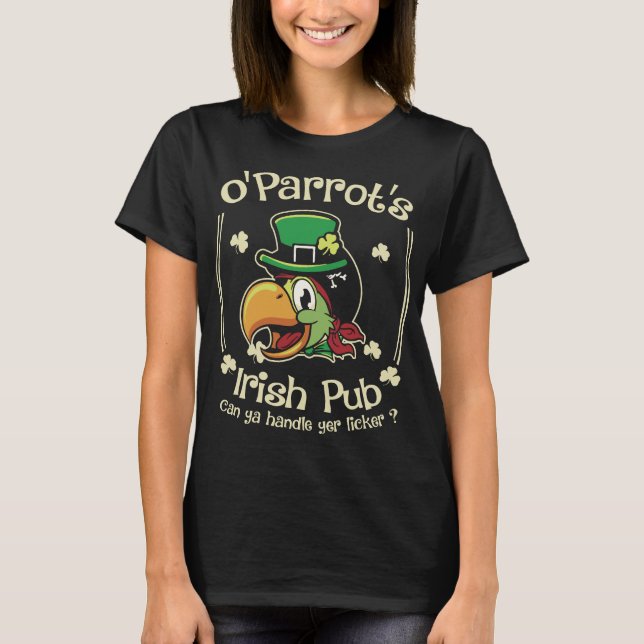 Camiseta Engraçado St Patricks Parrot Bird Irlandês (Frente)