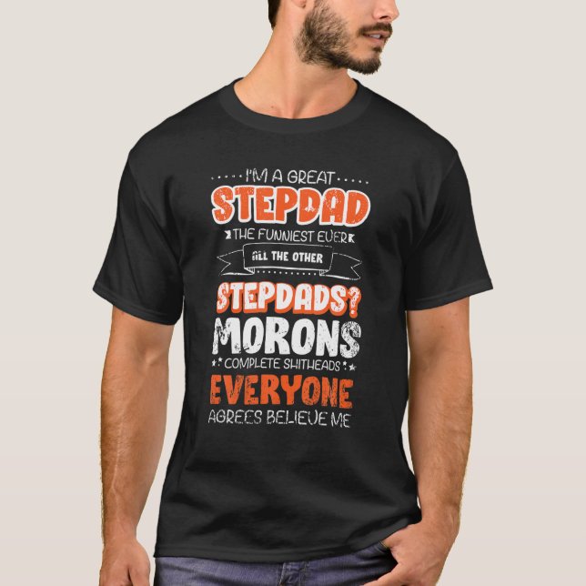 Camiseta Engraçado Stepdad Dotado Ideia Para Pai De Bonus S (Frente)