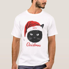 Camiseta Engraçado Sublimação de Gato de Natal