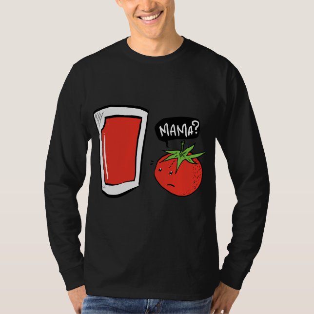 Camiseta Engraçado Sumo De Tomate Vegan E Salada (Frente)