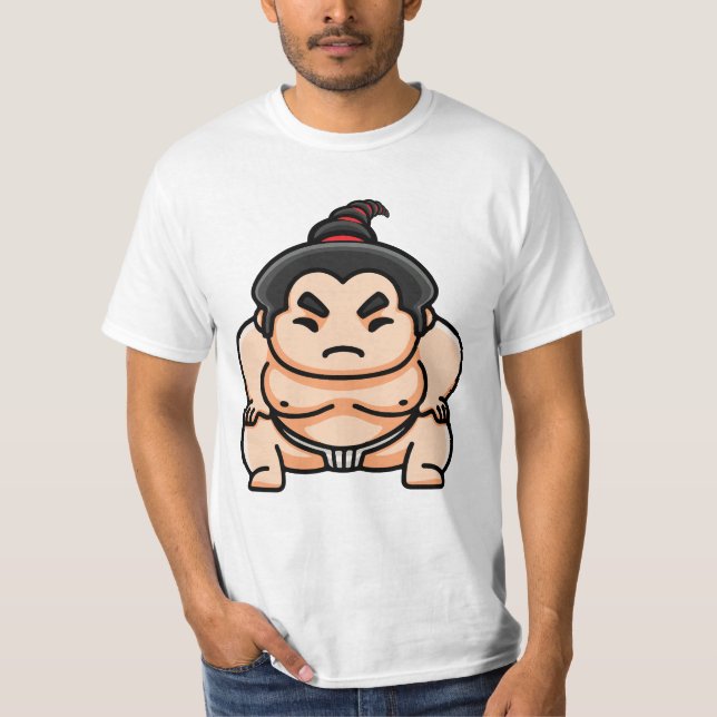 Camiseta Engraçado Sumo Homem Japonês (Frente)