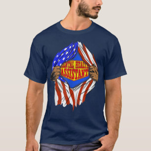 Camiseta Engraçado Super Mental Health Assistant Hero Job 1