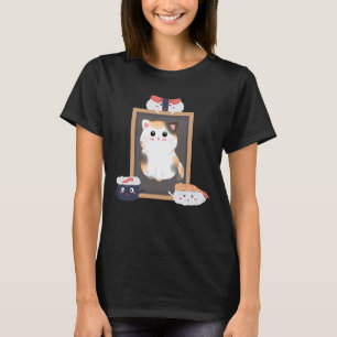 Camiseta Engraçado Sushi Adora Gato Bonito Kawaii