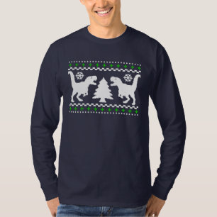 Camiseta Engraçado! Sweater T-Rex Feriado Feio