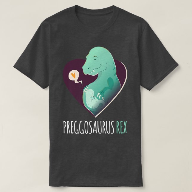 Camiseta Engraçado T Re Dinossaur Bebê Anunciação De Gravid (Frente do Design)