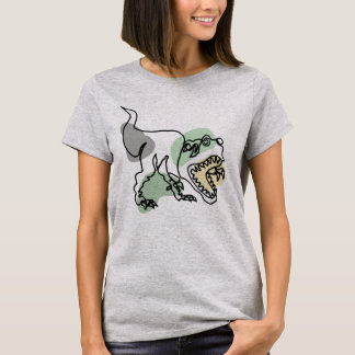 Camiseta Engraçado T-rex Arte da Linha do Dinossauro com Co