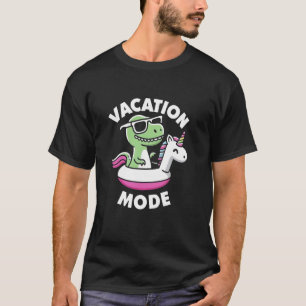 Camiseta Engraçado T-Rex Dino Sunglass E Unicorn VACAY MODE