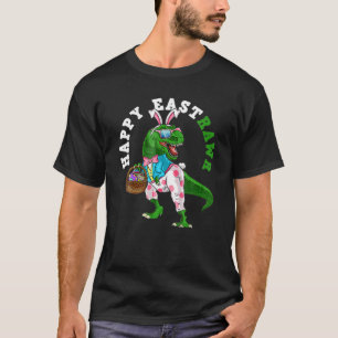 Camiseta Engraçado T Rex Dinossauro Figurino Coelho Páscoa 
