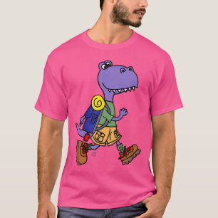 Camiseta Engraçado T-Rex Dinossauro Seguindo Cartografia da