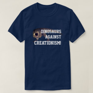 Camiseta Engraçado T-Rex "Dinossauros Contra o Criacionismo