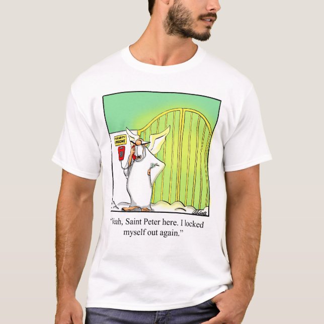 Camiseta Engraçado T-shirt do Cartoon de Segurança! (Frente)