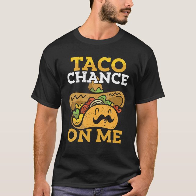 Camiseta Engraçado Taco Homem bigode Comida mexicana Piada  (Frente)