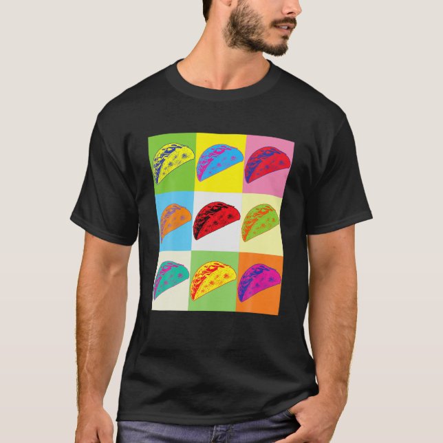 Camiseta Engraçado Taco T, Pop de Arte Taco, Taco Lover (Frente)