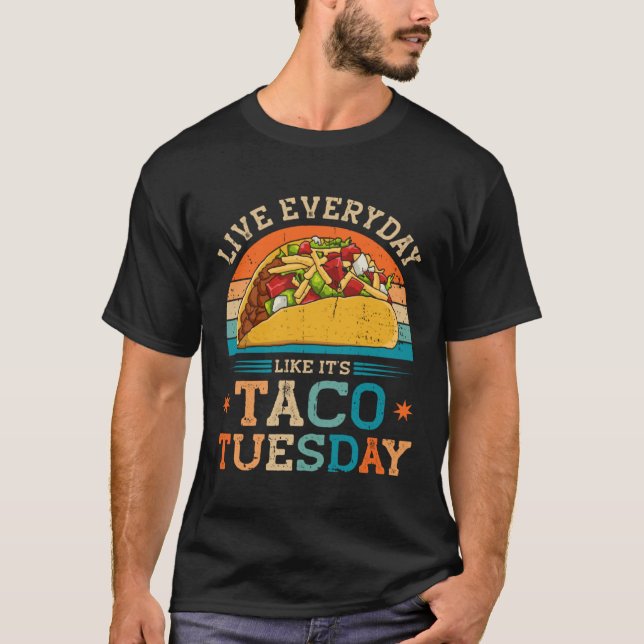 Camiseta Engraçado Taco Terça-Comida Cinco De Mayo (Frente)