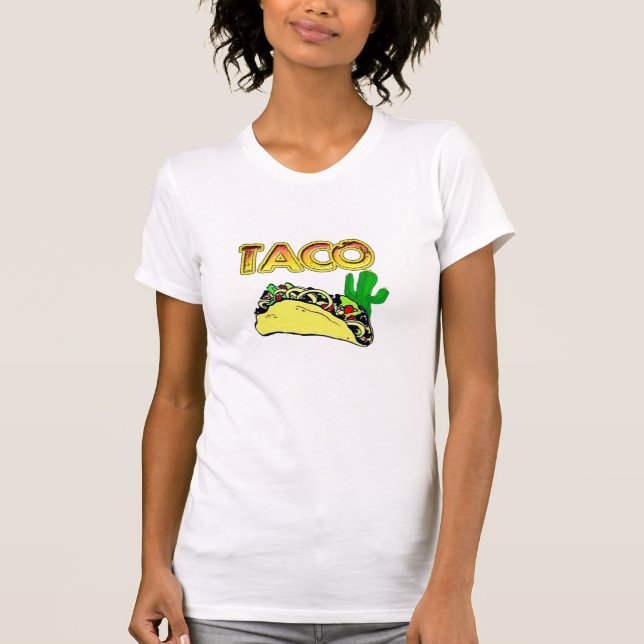 Camiseta Engraçado Taco TexMex Humor Fashion T-Shirt (Frente)