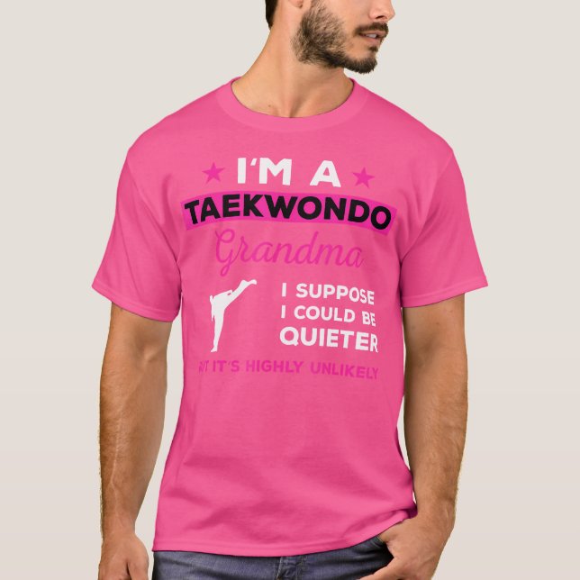 Camiseta Engraçado Taekwondo Vovó Karate Artes Marciais (Frente)
