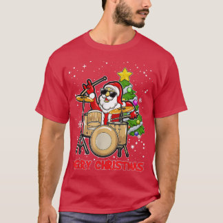 Camiseta Engraçado Tambor De Natal E Papais noeis Drummer