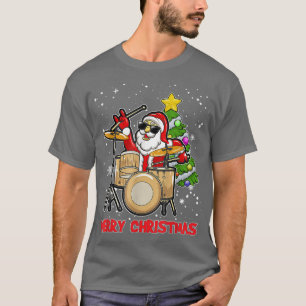 Camiseta Engraçado Tambor De Natal E Papais noeis Drummer