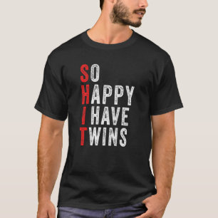 Camiseta Engraçado Tão Feliz Que Tenho Gêmeos Mãe De Gêmeos