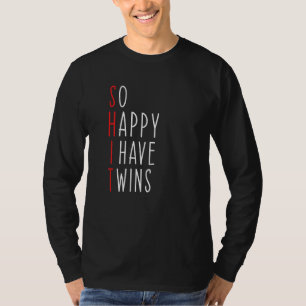 Camiseta Engraçado Tão Feliz Que Tenho Gêmeos Mãe De Gêmeos