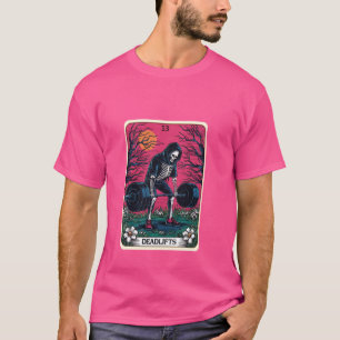 Camiseta Engraçado Tarot Card Deadlifos do Gym Workout Lido
