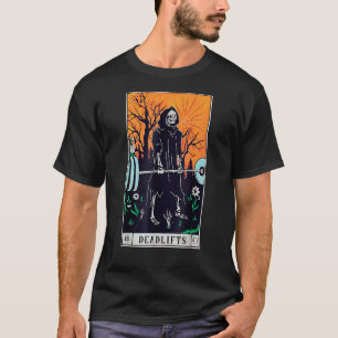 Camiseta Engraçado Tarot Card Deadlifos do Gym Workout Lido