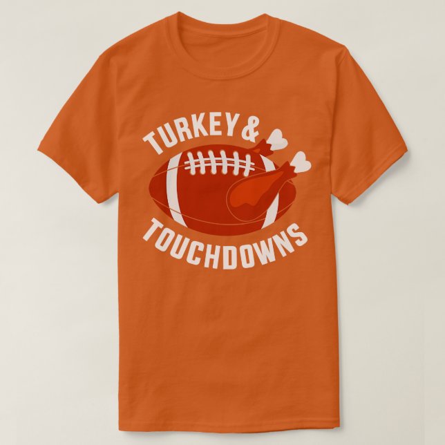 Camiseta Engraçado tartaruga e touchdowns (Frente do Design)