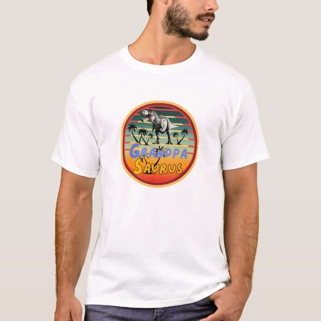 Camiseta Engraçado Tee Dinossauro para Legal Avô-Avô (Frente)