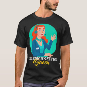 Camiseta Engraçado Telemarketing Queen Skilt Sales Represe