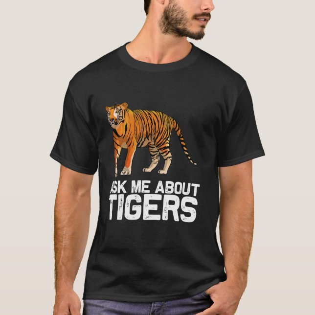 Camiseta Engraçado Tiger Art Para Homens Meninas Bengal Ti (Frente)