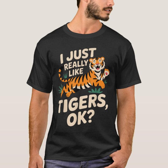 Camiseta Engraçado Tiger Art Para Homens Meninos Meninas An (Frente)