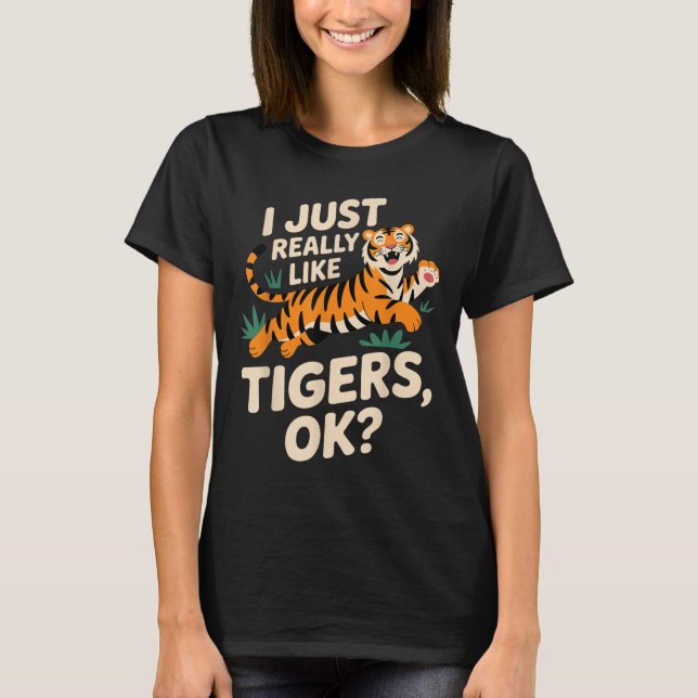 Camiseta Engraçado Tiger Art Para Homens Meninos Meninas An (Frente)