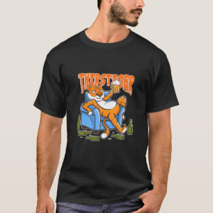 Camiseta Engraçado Tigre De Bebendo De Cerveja Seixado Em U