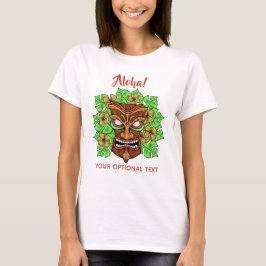 Camiseta Engraçado Tiki Máscara de texto personalizado cami
