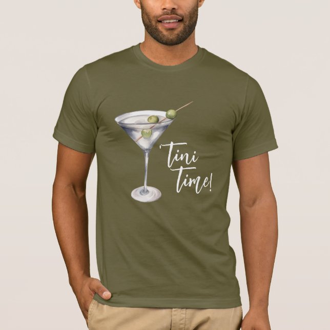 Camiseta Engraçado Tini Time Martini Cocktail (Frente)